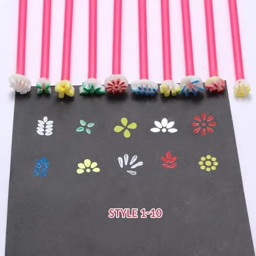 DAFENCHI Flower Floral Dotting Tools for Dot Painting, 10 Pens | 20 Shapes thumbnail 4