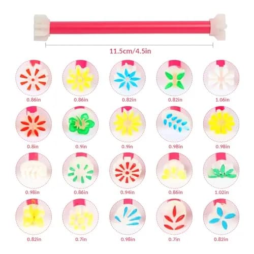 DAFENCHI Flower Floral Dotting Tools for Dot Painting, 10 Pens | 20 Shapes thumbnail 2