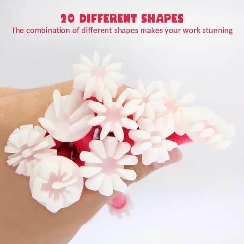 DAFENCHI Flower Floral Dotting Tools for Dot Painting, 10 Pens | 20 Shapes thumbnail 3
