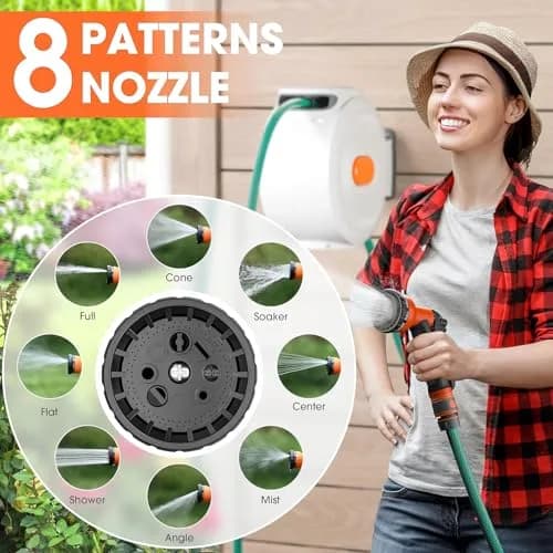 sugsugme Retractable Garden Hose Reel 1/2 Inch x 100ft | Auto Lock & Tangle-Free Storage thumbnail 4