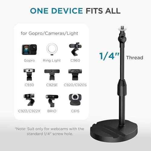 InnoGear Telescopic Webcam Stand with Phone Holder | 29.5 cm (11.42") Height Adjustment thumbnail 6