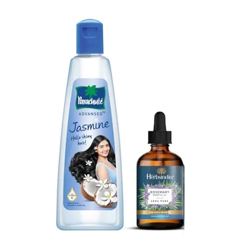 Parachute Advansed Jasmine Hair Oil & Rosemary Essential Oil 400ml (13.3 Fl Oz) | Hair Growth & Frizz Control thumbnail 1