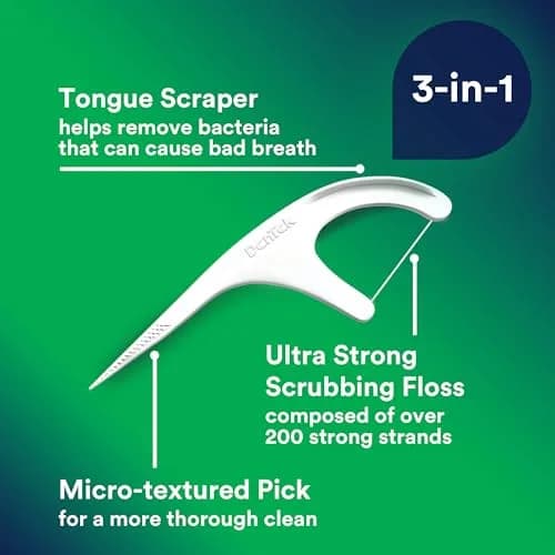 DenTek Triple Clean Advanced Clean Floss Picks 450 Count (150 Count Pack of 3) | Fluoride Infused Mint Floss thumbnail 4