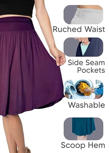STRETCH IS COMFORT Women's Pocket Skirt Grass Green 5X | Flared Mid Length with Pockets (70-120 chars) thumbnail 4