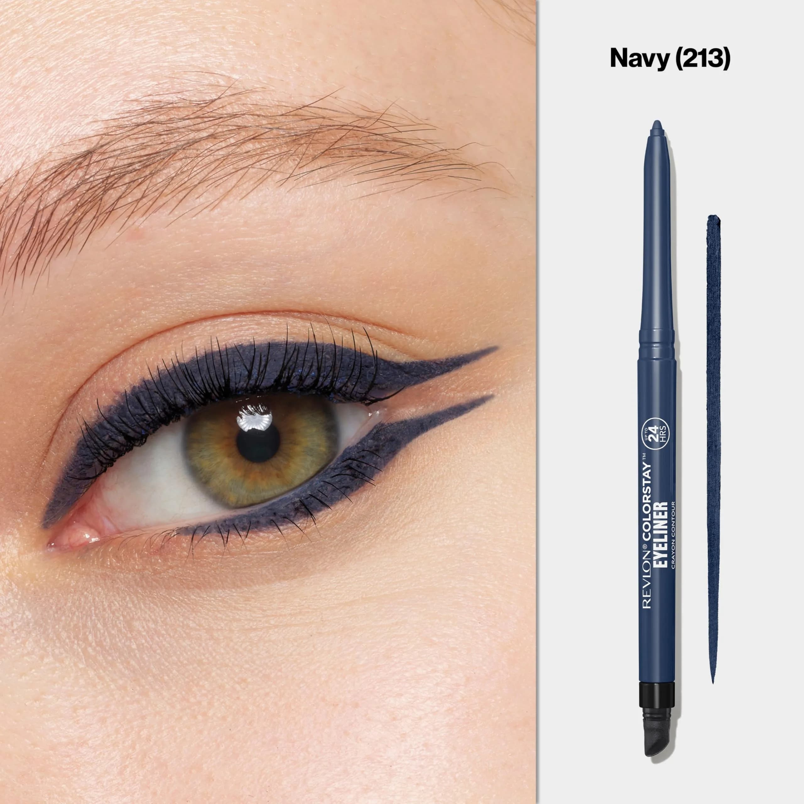 REVLON ColorStay Waterproof Eyeliner Pencil Navy | Smudge-Proof Eye Makeup with Built-In Sharpener - view 3