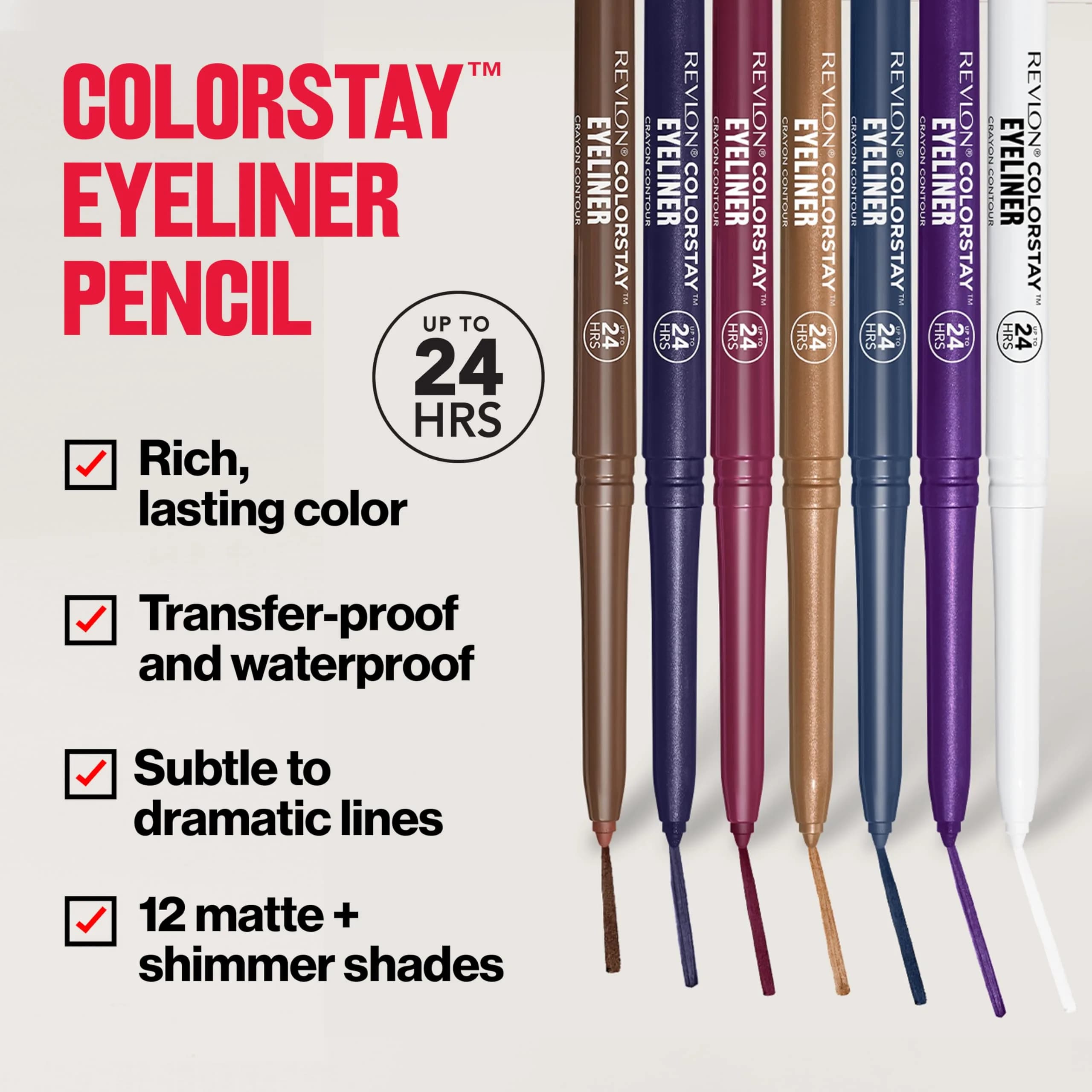 REVLON ColorStay Waterproof Eyeliner Pencil Navy | Smudge-Proof Eye Makeup with Built-In Sharpener - view 4