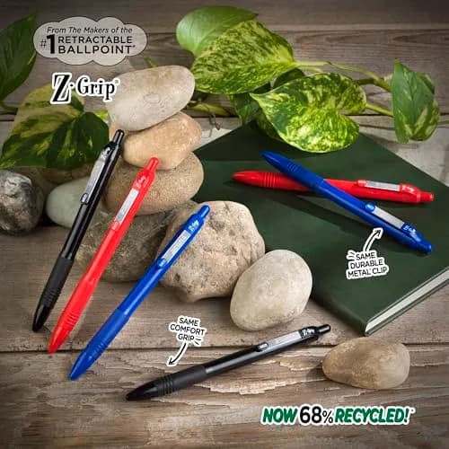Zebra Pen Z-Grip Recycled Ballpoint Pen, Blue Ink, 1.0mm, 48 Bulk-Pack | Smooth Writing Pens for Office & School thumbnail 2