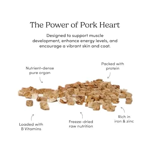 Crumps’ Naturals Mini Trainers Freeze Dried Pork Hearts 4.06oz | Protein Training Treats for Dogs thumbnail 4