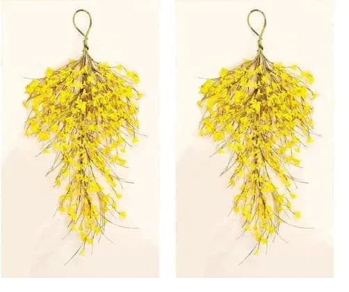 Worth Imports Forsythia Teardrop Artificial Flowers 71cm (28 inches) | Pack of 2 Wired Stems thumbnail 1