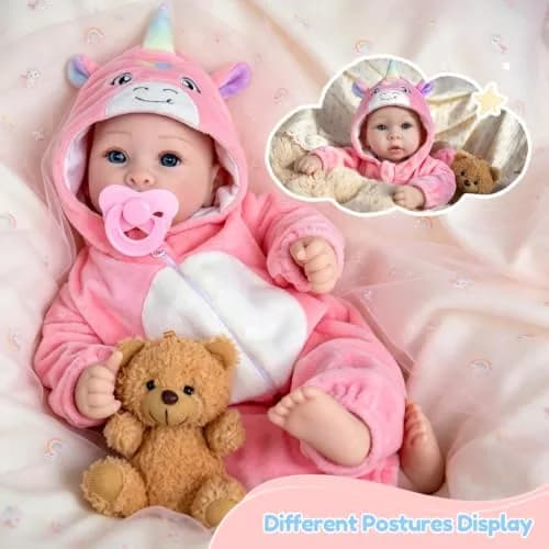 UOFTKIZ Realistic Baby Doll 17 Inch Soft Body with Accessories | Ages 3+ thumbnail 4