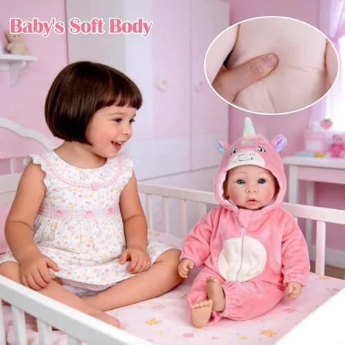 UOFTKIZ Realistic Baby Doll 17 Inch Soft Body with Accessories | Ages 3+ thumbnail 5