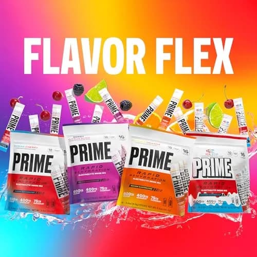 PRIME Rapid Rehydration Electrolyte Powder Sticks, Berry Citrus Rush | Sugar Free Hydration Drink Mix, 16 Count, USA Import thumbnail 6
