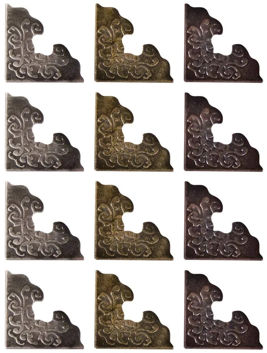Tim Holtz Idea-ology Metal Corners 1 Inch Antique Finishes Pack of 2 (24 Corners Total) | Vintage Charm for Art Projects - view 2
