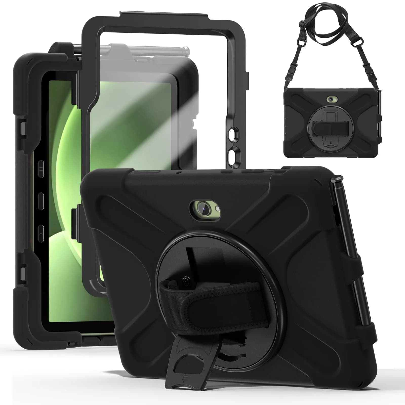 ZenRich Rugged Case for Samsung Galaxy Tab Active 5 Pro/4 Pro 10.1" | Triple-Layer Shockproof Protective Case with Kickstand & Shoulder Strap — Tab Active5 Pro