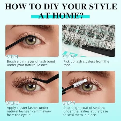 AMZGIRL Lash Clusters 144PCS 8-16MM | Natural Wispy Look, DIY Friendly thumbnail 5