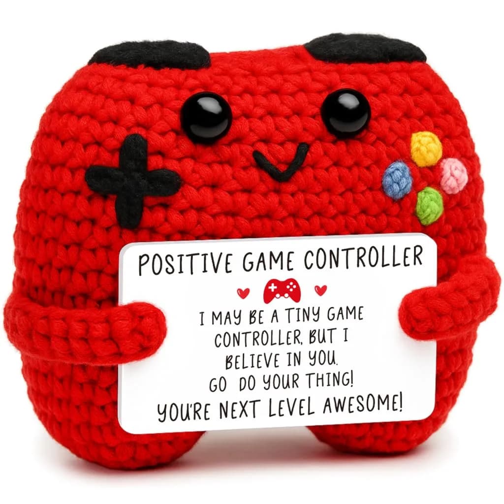 Busy Gaming Life Handmade Crochet Game Controller Decor | Cute Gamer Gift for Son — Positive