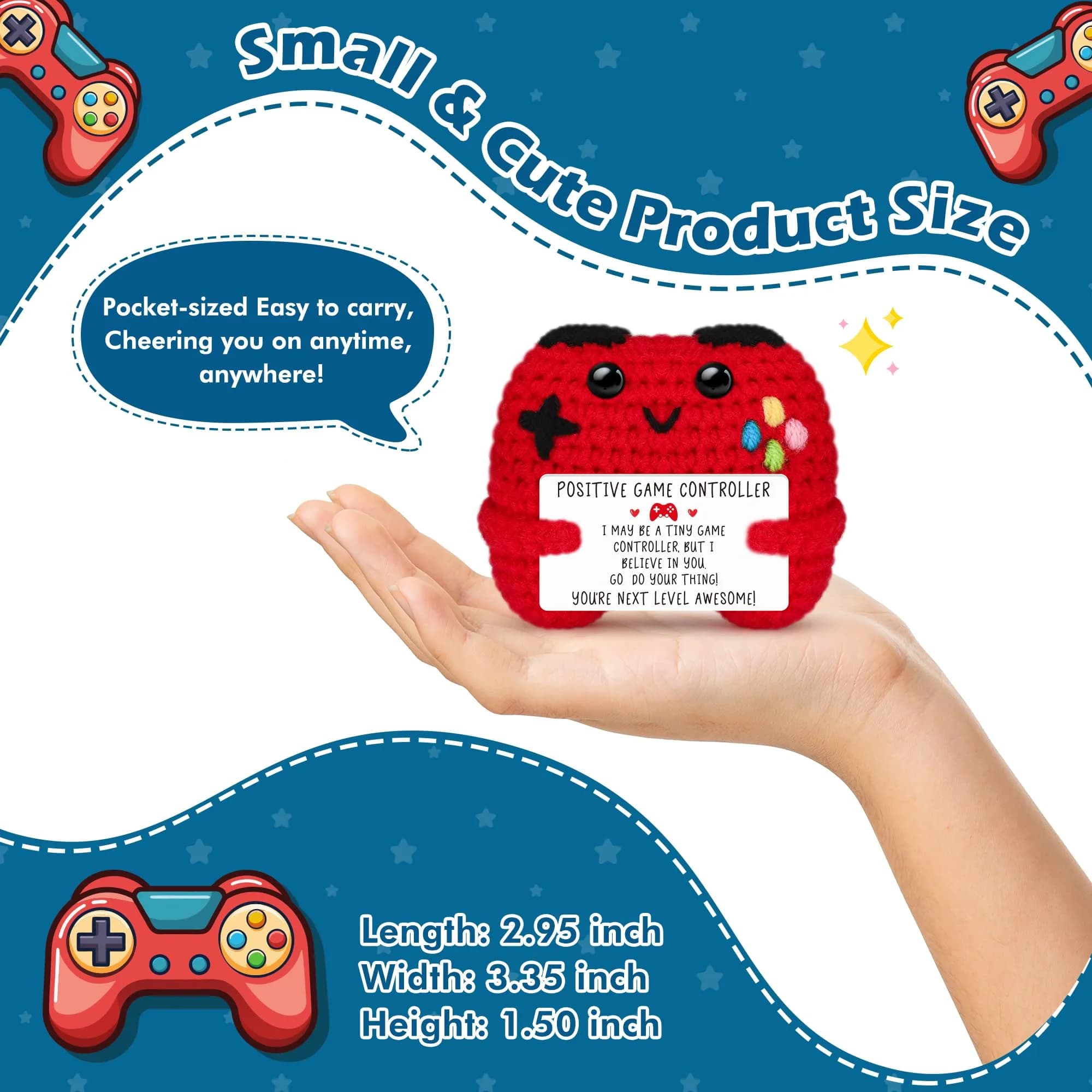 Busy Gaming Life Handmade Crochet Game Controller - Positive Vibes Edition, Small Size | Unique Romantic Gift - view 2
