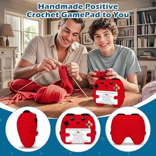 Busy Gaming Life Mini Handmade Crochet Game Controller 4.1cm (1.6 inches) | "YOU'RE NEXT LEVEL AWESOME!" Message thumbnail 3