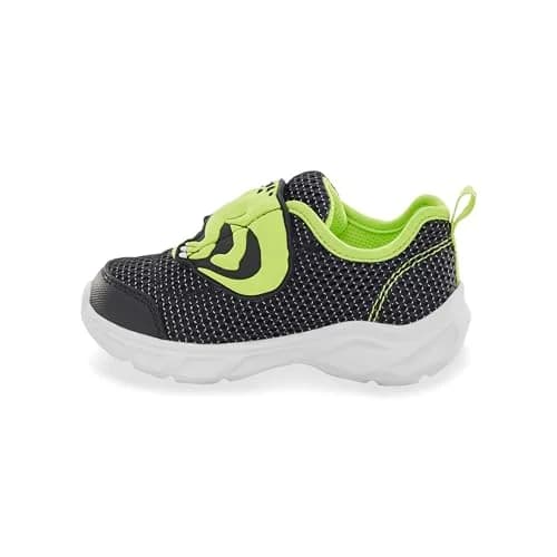Carter's Hug Light-Up Sneakers for Girls, Black, Size M | Whimsical Dinosaur Design, Easy Hook & Loop Closure thumbnail 2