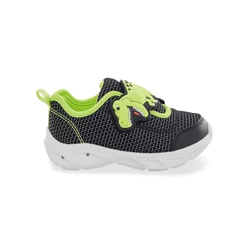 Carter's Hug Light-Up Sneakers for Girls, Black, Size M | Whimsical Dinosaur Design, Easy Hook & Loop Closure thumbnail 5