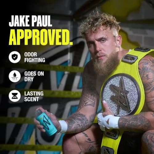 W Jake Paul Wave Breaker Body Spray for Men 3.4 fl oz | Odor Blocking, Long Lasting, Made for Active Men thumbnail 2