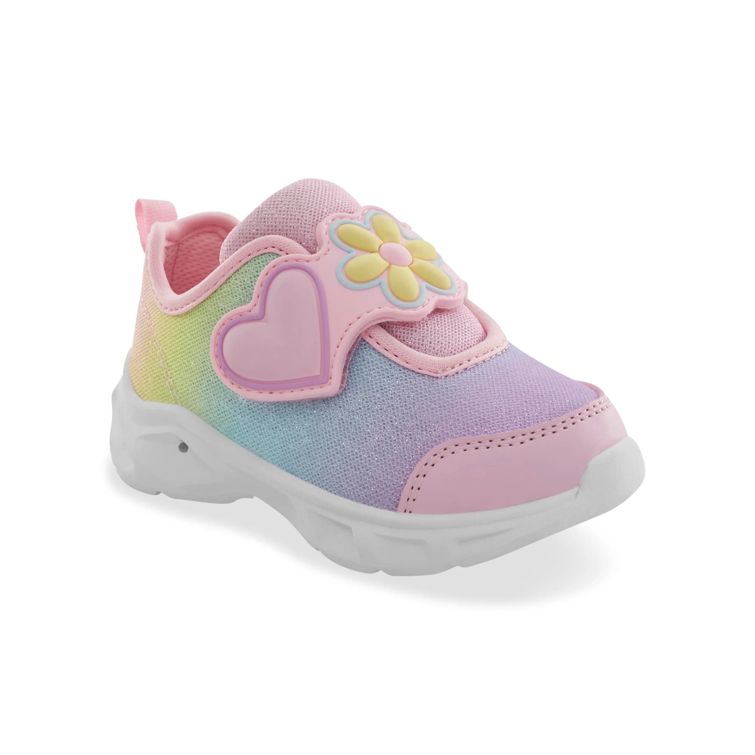 Carter's Hug Light-Up Sneakers for Girls | Whimsical Mesh & Butterfly Accents, Size 10 US — Multi