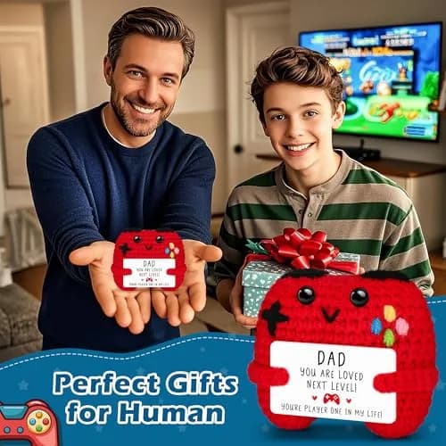 Busy Gaming Life Crochet Game Controller Dad Gifts for Birthday, Best Dad Ever Gifts for Father from Son Daughter, New Dad Gift for Daddy Fathers Day | Mini Handmade Crochet Game Controller thumbnail 6