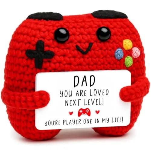 Busy Gaming Life Crochet Game Controller Dad Gifts for Birthday, Best Dad Ever Gifts for Father from Son Daughter, New Dad Gift for Daddy Fathers Day | Mini Handmade Crochet Game Controller thumbnail 1