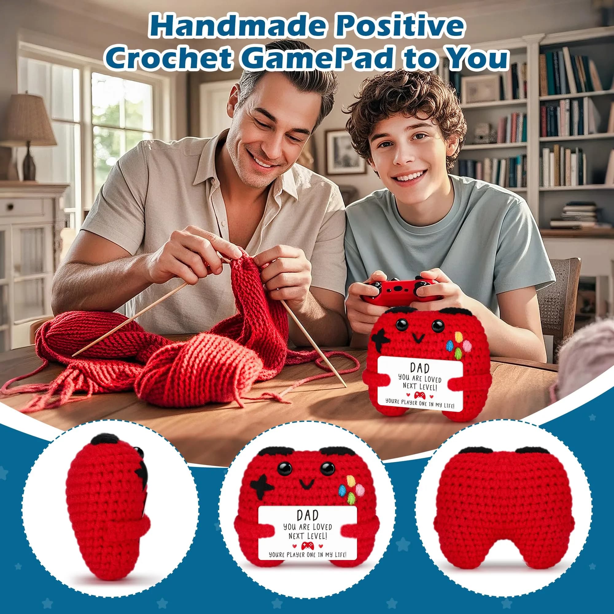 Busy Gaming Life Handmade Crochet Game Controller Decor for Dad | Cute Gamer Gift by Busy Gaming Life - view 3