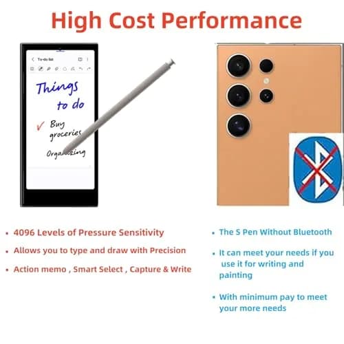 Qenw S Pen Replacement for Samsung Galaxy S24 Ultra 5G Stylus Pen (Yellow Gold) | 0.7mm Nib, 4096 Pressure Levels thumbnail 2
