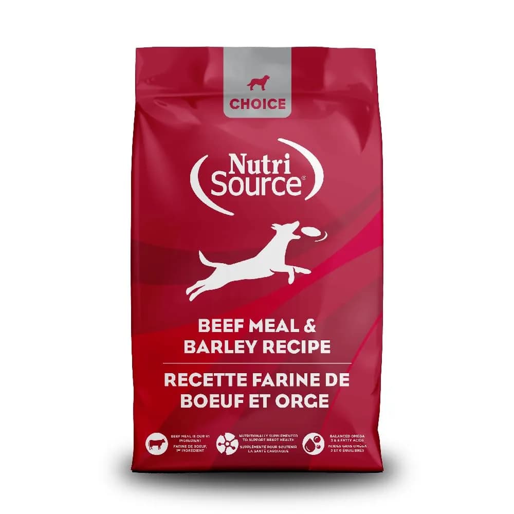 NutriSource Choice Beef & Barley Dog Food 40lb | Probiotics & Wholesome Nutrition — Beef & Barley