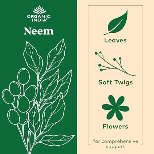 ORGANIC INDIA Neem Leaf Capsules, Herbal Supplement, Vegan, 90 Count | Supports Skin & Immunity thumbnail 3