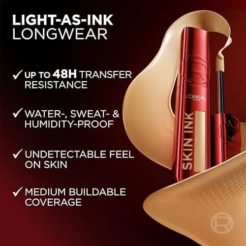 L'Oreal Paris Infallible Skin Ink 2-in-1 Foundation Concealer 0.5 Fl Oz | Up to 48HR Transfer-Resistant, Medium Coverage thumbnail 4