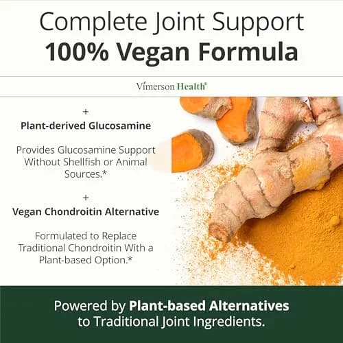 Vimerson Health Vegan Glucosamine Chondroitin MSM Joint Supplement 180 Capsules | Plant-Based Joint Support for Mobility & Comfort thumbnail 5
