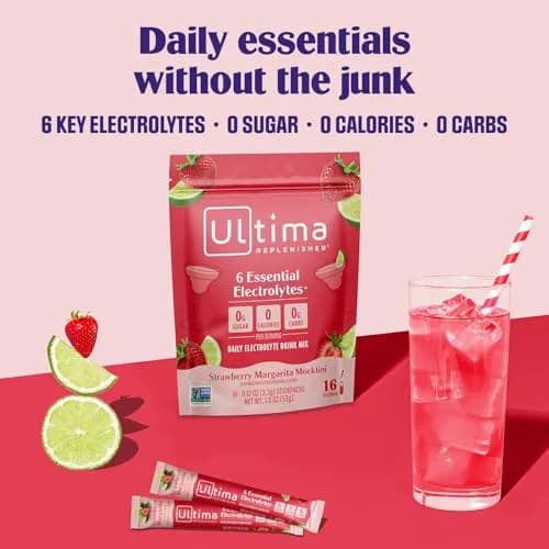 Ultima Replenisher Strawberry Margarita Electrolyte Packets 16 Stickpacks | Sugar-Free Hydration with 6 Key Electrolytes thumbnail 2