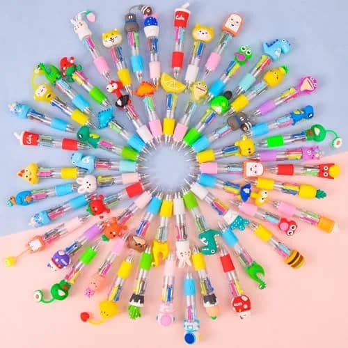 CZWZ 4-in-1 Mini Multicolor Ballpoint Pens Bulk (200 Count, Assorted Designs) | Smooth Ink Flow for Students & Parties thumbnail 4