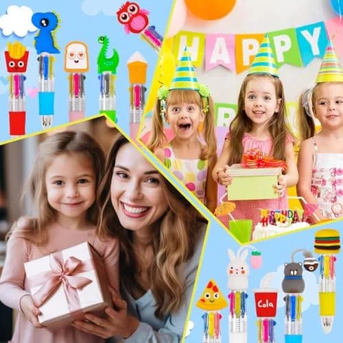 CZWZ 4-in-1 Mini Multicolor Ballpoint Pens Bulk (200 Count, Assorted Designs) | Smooth Ink Flow for Students & Parties thumbnail 5