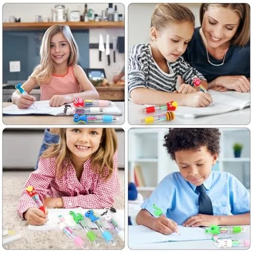 CZWZ 4-in-1 Mini Multicolor Ballpoint Pens Bulk (200 Count, Assorted Designs) | Smooth Ink Flow for Students & Parties thumbnail 6