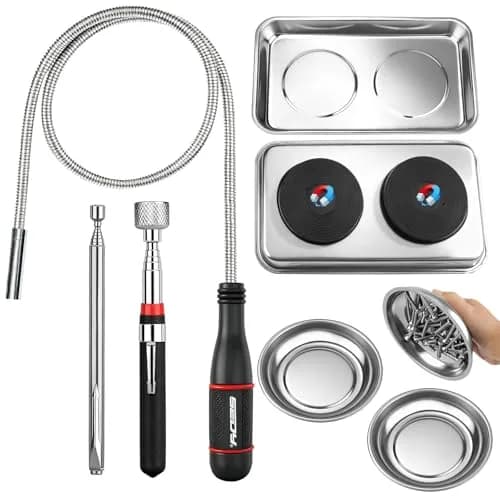SEDY 6-Piece Telescoping Magnetic Pickup Tools Set with Trays | 31in Extendable Stick & Flexible Grabber thumbnail 1