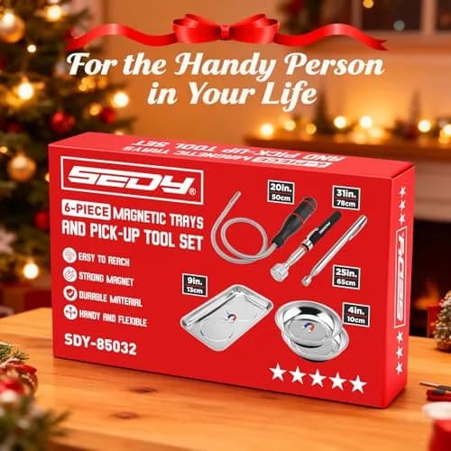 SEDY 6-Piece Telescoping Magnetic Pickup Tools Set with Trays | 31in Extendable Stick & Flexible Grabber thumbnail 9