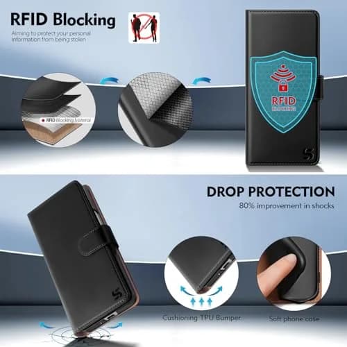 Shieldtop Black Wallet Case for Samsung Galaxy Z Fold 7 with Card Holder & RFID Blocking | 17.0cm (6.7in) Flip Folio thumbnail 4