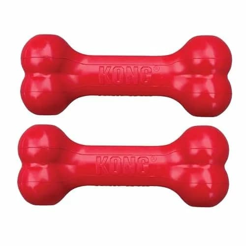 KONG Goodie Bone Treat Dispensing Dog Toy, Red, Small (2-Pack) | Durable Natural Rubber for Interactive Play - main product image