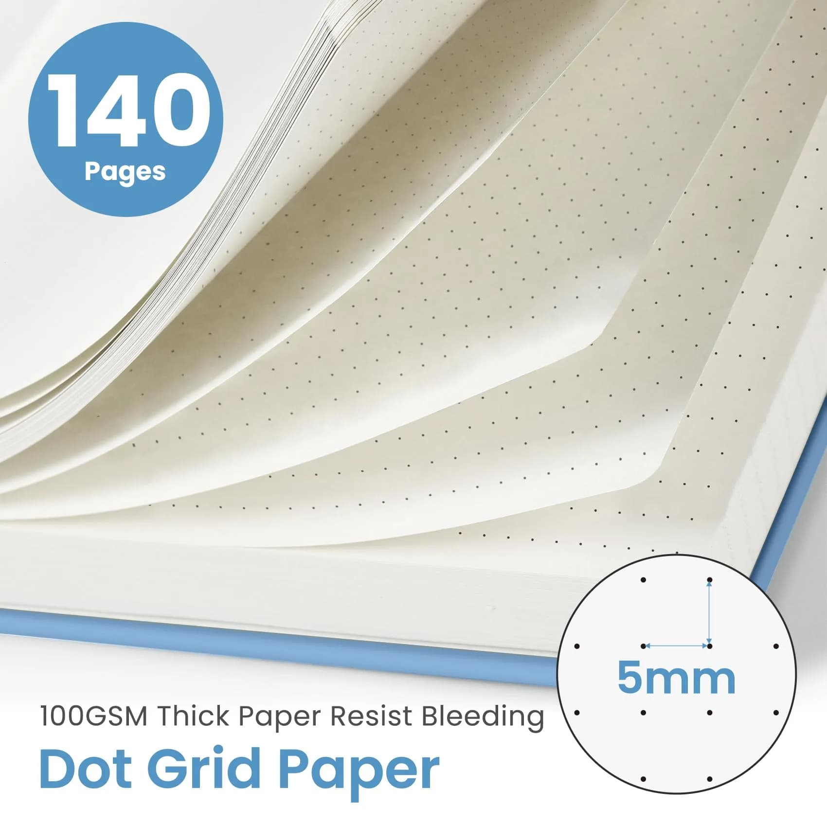 Taja Dotted Spiral Journal Notebook A5 (5.7" x 7.9") | Acid-Free Paper for Journaling & Note Taking - view 2