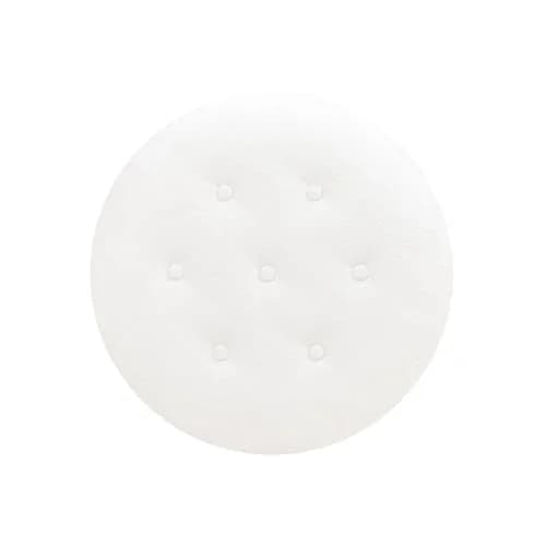 Jennifer Taylor Home Yolanda 24" Round Upholstered Accent Ottoman in Almond White Chenille | Vintage Chic, Multi-Functional thumbnail 2