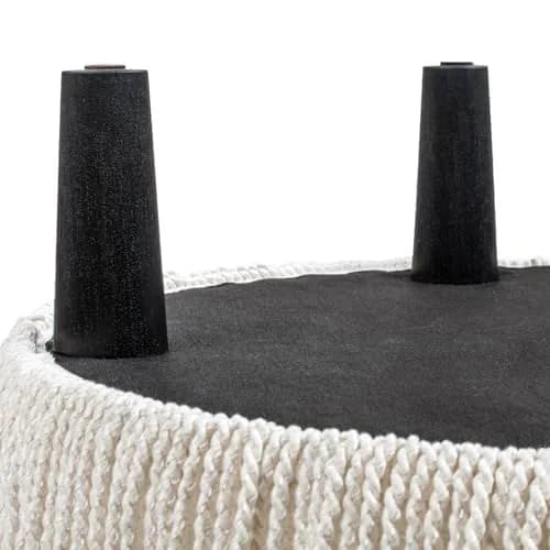Jennifer Taylor Home Yolanda 24" Round Upholstered Accent Ottoman in Almond White Chenille | Vintage Chic, Multi-Functional thumbnail 3