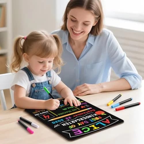 V-Opitos First & Last Day of School Board 10.3 x 13 Inch Double Sided Wooden Chalkboard thumbnail 5