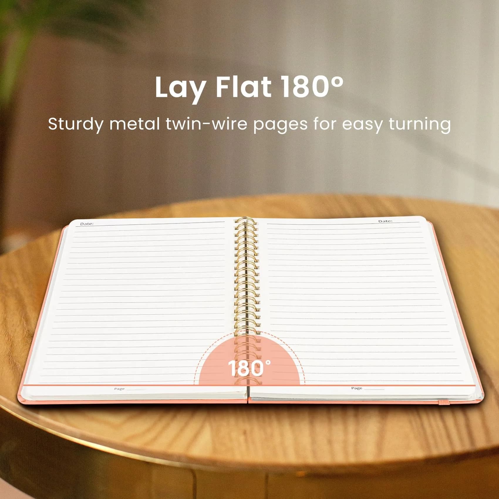 Taja Lined Spiral Journal Notebook A5 (5.7" x 7.9") | Quality Paper for Study & Work - view 4