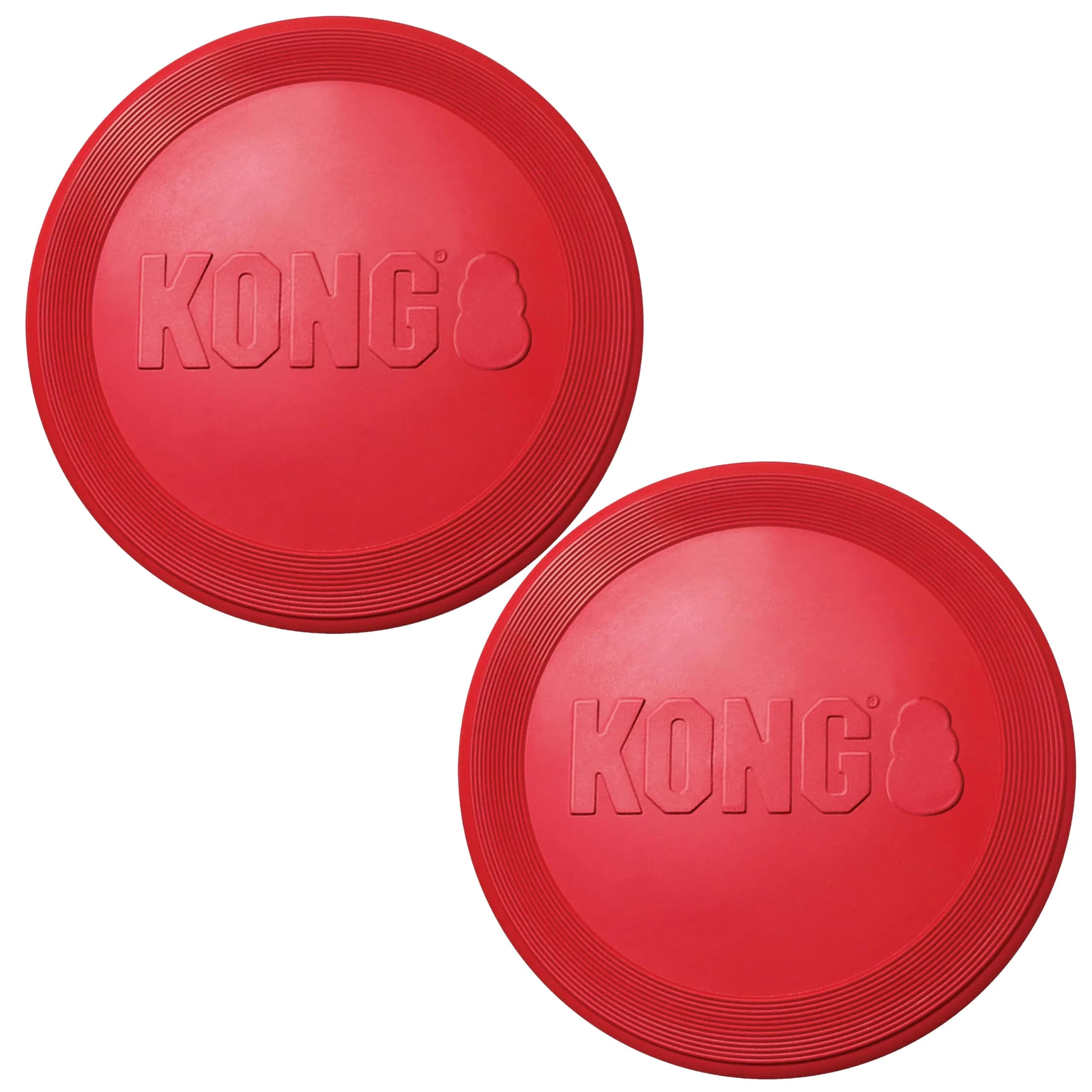 KONG Flyer Small Dog Flying Disc | Durable Natural Rubber Fetch Toy (Pack of 2)