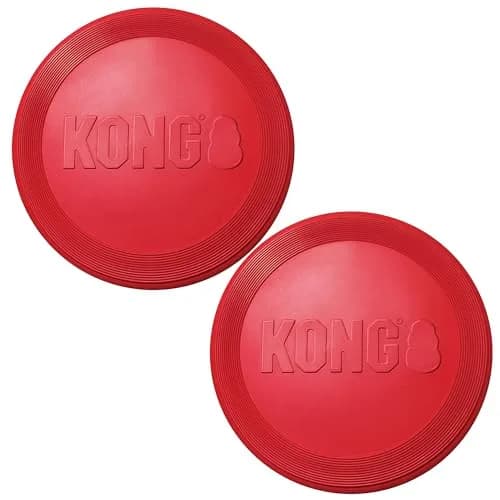 KONG Flyer Small Dog Flying Disc | Durable Natural Rubber Fetch Toy (Pack of 2) thumbnail 1