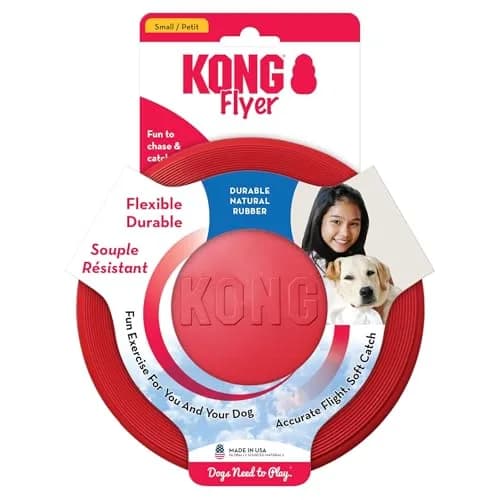 KONG Flyer Small Dog Flying Disc | Durable Natural Rubber Fetch Toy (Pack of 2) thumbnail 8